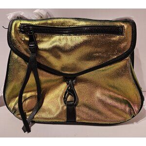 Aimee Kestenberg Fifth Ave Style Iridescent & Leather Crossbody Hobo Bag